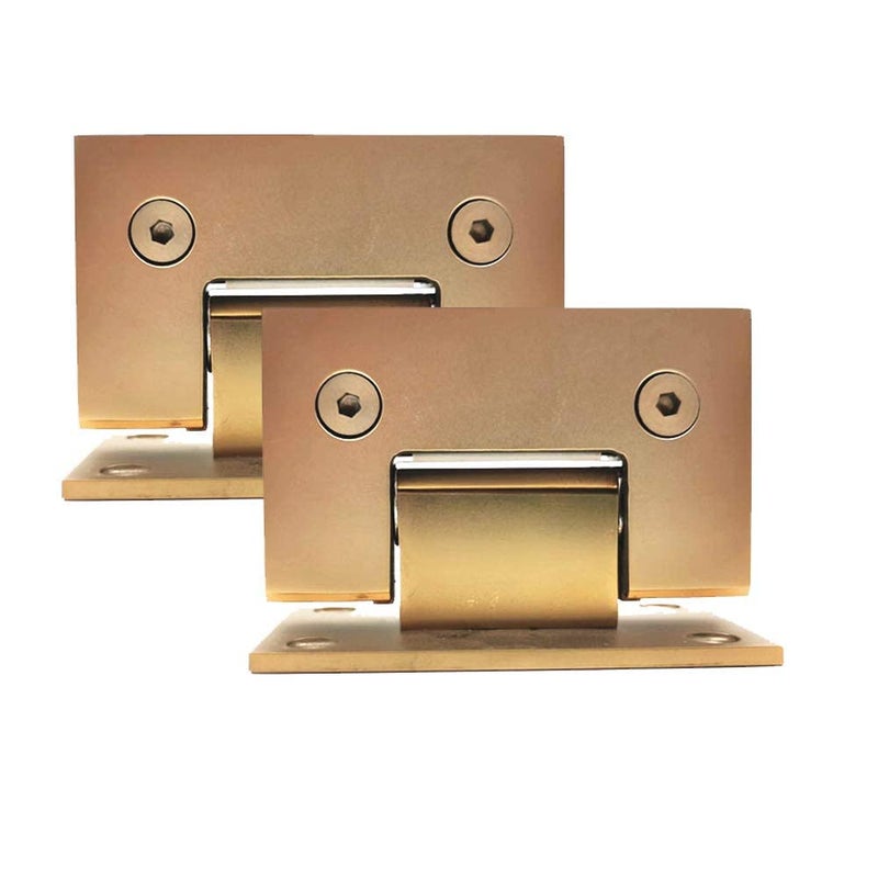 WANLIAN 2pcs Heavy Duty 90 Degree Glass Door Cupboard Showcase Cabinet Clamp Glass Shower Doors Hinge Replacement Part Wall-to-Glass Stainless Steel Brushed Nickel Gold (90 Degree) - Image 2